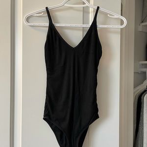 Black V-Neck Bodysuit